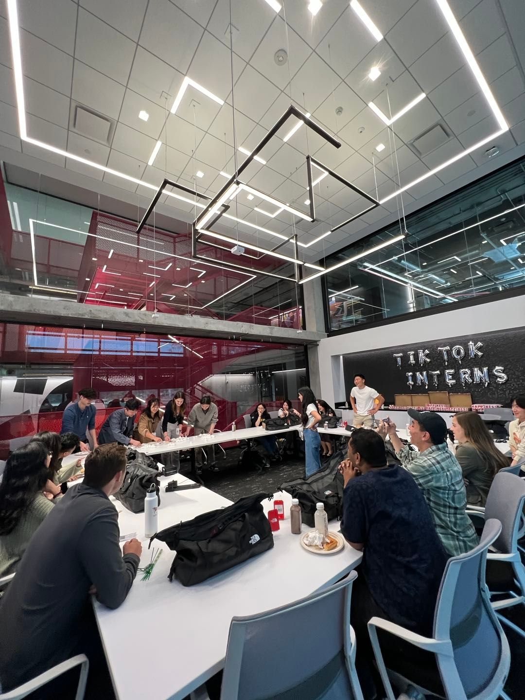 TikTok Interns working in a conference room