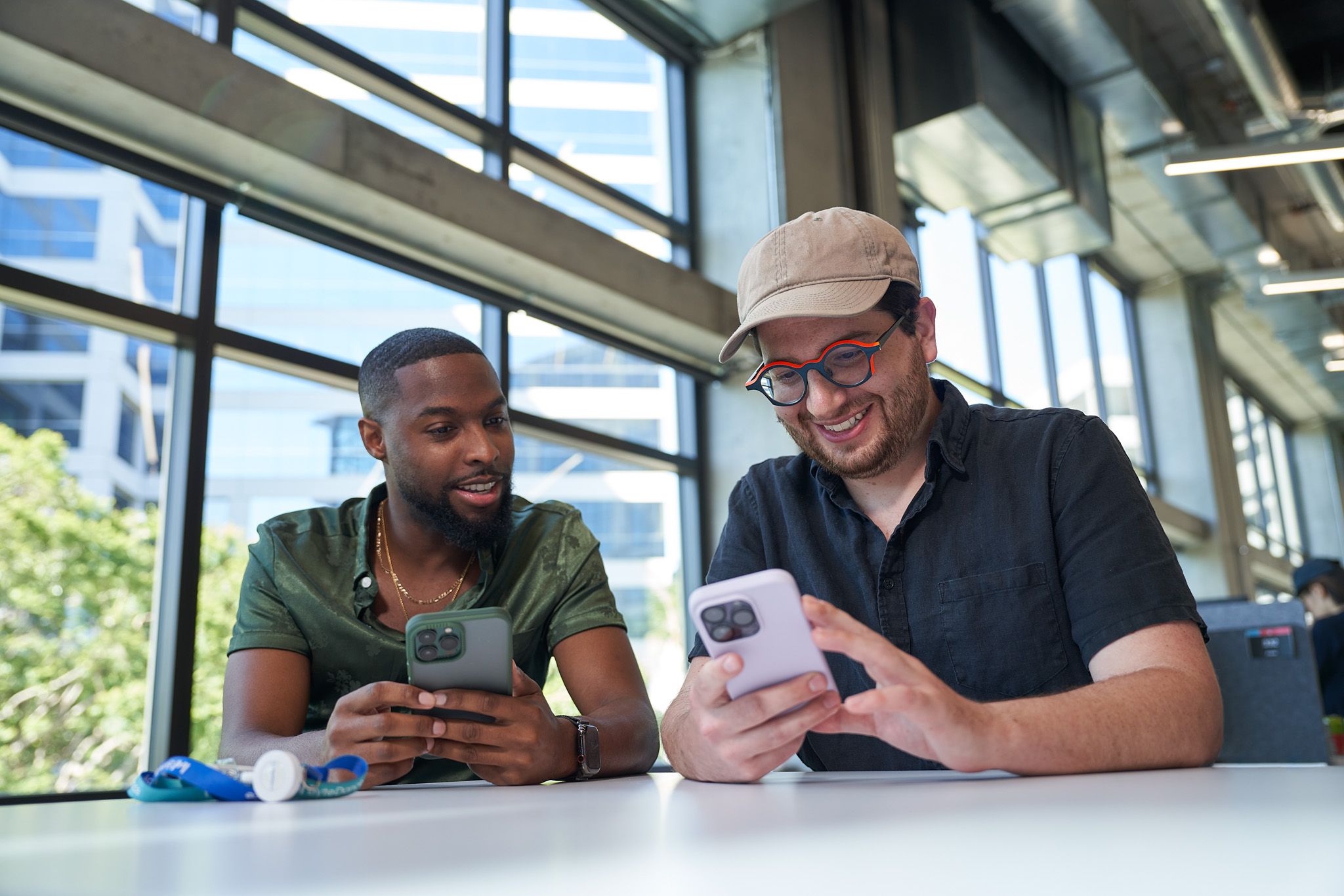 Two ByteDance MBA Interns smile and talk together.